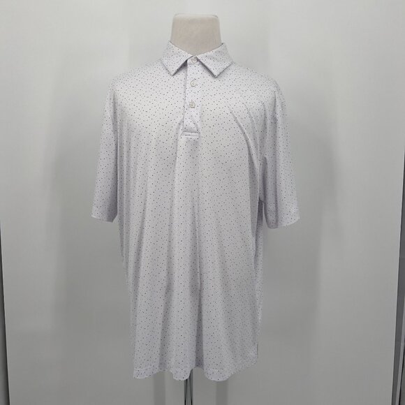 Roundtree & Yorke Performance XLT Extra Large Tall Men's Polo Shirt White/Blue D - Picture 2 of 6